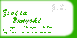 zsofia manyoki business card